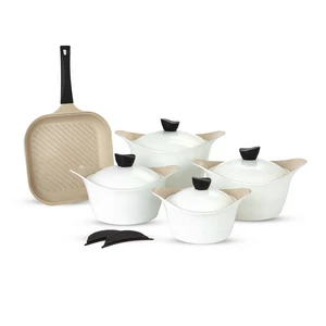 طقم حلل، 11 قطعه، جرانيت - كريمي حجري من لاهويا