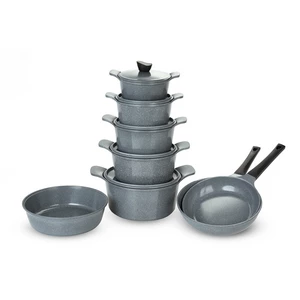 طقم حلل، 16 قطعه، جرانيت مضلع - رمادي من جويل