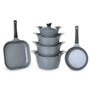 طقم حلل، 17 قطعه، جرانيت - رمادي حجري من لاهويا