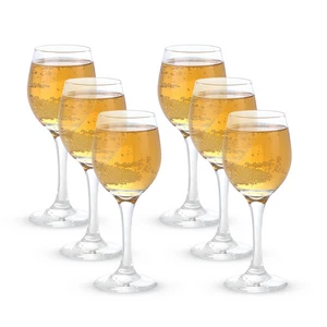 طقم كاسات، 6 قطع سعه 240مل، زجاج فاخر من ليبى