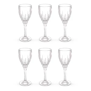 طقم كاسات بقاعده بتصميم راق و جميل،  6 قطع، زجاج - شفاف  من اكسفورد