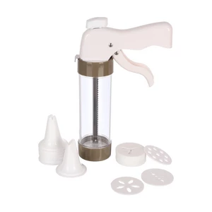 ماكينه صنع البيتى فور والبسكويت، 22 شكل، بلاستيك مع ستانلس ستيل - ابيض مع رمادى