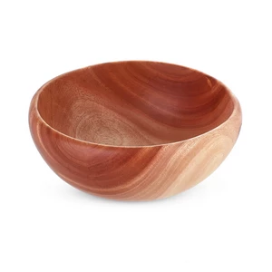 بولة تقديم وسط، مقاس23x8سم، خشب طبيعى - خشبى لون بني محمر