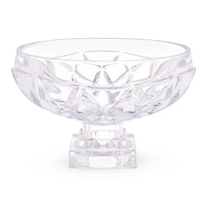 طبق تقديم فاكهه بقاعده، دائرى بشكل دايموند - شفاف