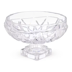 طبق تقديم فاكهه بقاعده، دائرى بشكل دايموند - شفاف
