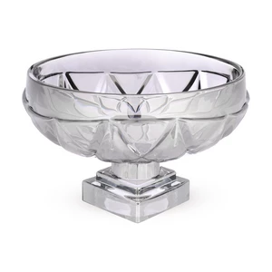 طبق تقديم فاكهه بقاعده، دائرى بشكل دايموند - رمادى 