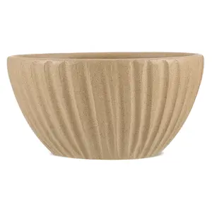 بولة تقديم، مقاس 22 سم، صناعة يدويه، فخار طبيعى - بيج مطفى 