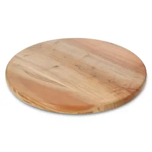 لوح تقديم بقاعده دواره، دائرى مقاس كبير 40× 3 سم، خشب طبيعى - خشبى 