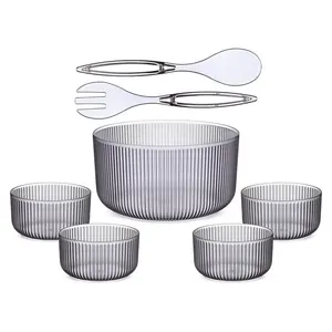 طقم بولات تقديم، 7 قطع ل 4 افراد، سعة (1×4000مل +4×750مل )، دائريه، اكريليك - رمادى من ويلينى