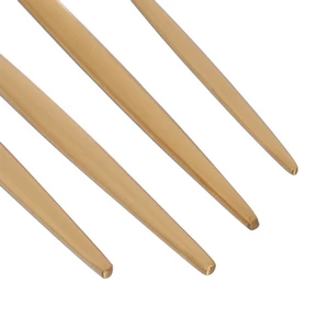 طقم شوك وملاعق، 24 قطعه ل 6 افراد، دائرى الشكل، ستانلس ستيل عالى الجوده - ذهبى مطفى 