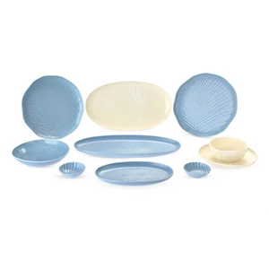 طقم عشاء بورسلين، 30 قطعة - ازرق