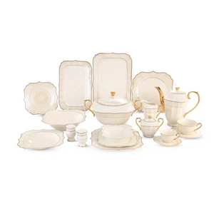 طقم سفرة، 66 قطعة ل 6 افراد، بورسلين - ابيض من لا مايا