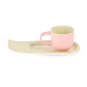 طقم فناجين قهوه، 12 قطعه ل 6 افراد، بورسلين - بينك