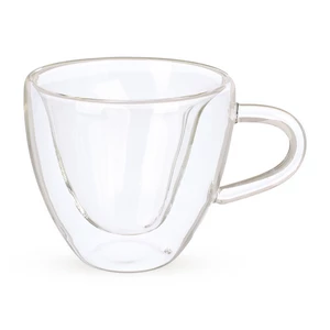 طقم اكواب زجاج مزدوج حرارى، 6 قطع، سعه 180 مل