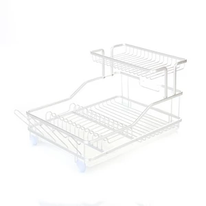 رف تجفيف الاطباق دورين، المونيوم - فضى