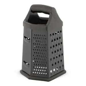 مبشرة خضروات بيد، 8 انش بشكل سداسى، ستانلس ستيل بيد بلاستيك - اسود