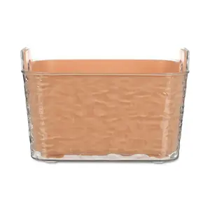 طقم مصفاه مع بوله تصفيه بيدين، مربع الشكل، مقاس 23×22×12 سم، اكريليك - خوخي غامق