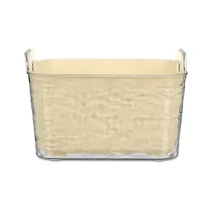 طقم مصفاه مع بوله تصفيه بيدين، مربع الشكل، مقاس 23×22×12 سم، اكريليك - بيج