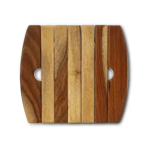 قاعده عزل حرارى  قابله للتوسع، مستطيله مقاس 21×19× سمك 2سم، خشب طبيعى - خشبى 