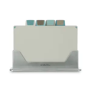 طقم الواح التقطيع، 4 قطع مع حامل، بتصميم مميز، بلاستيك - الوان متعدده