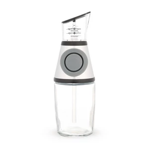 قارورة زيت وخل باطار سيليكون، زجاج - شفاف 