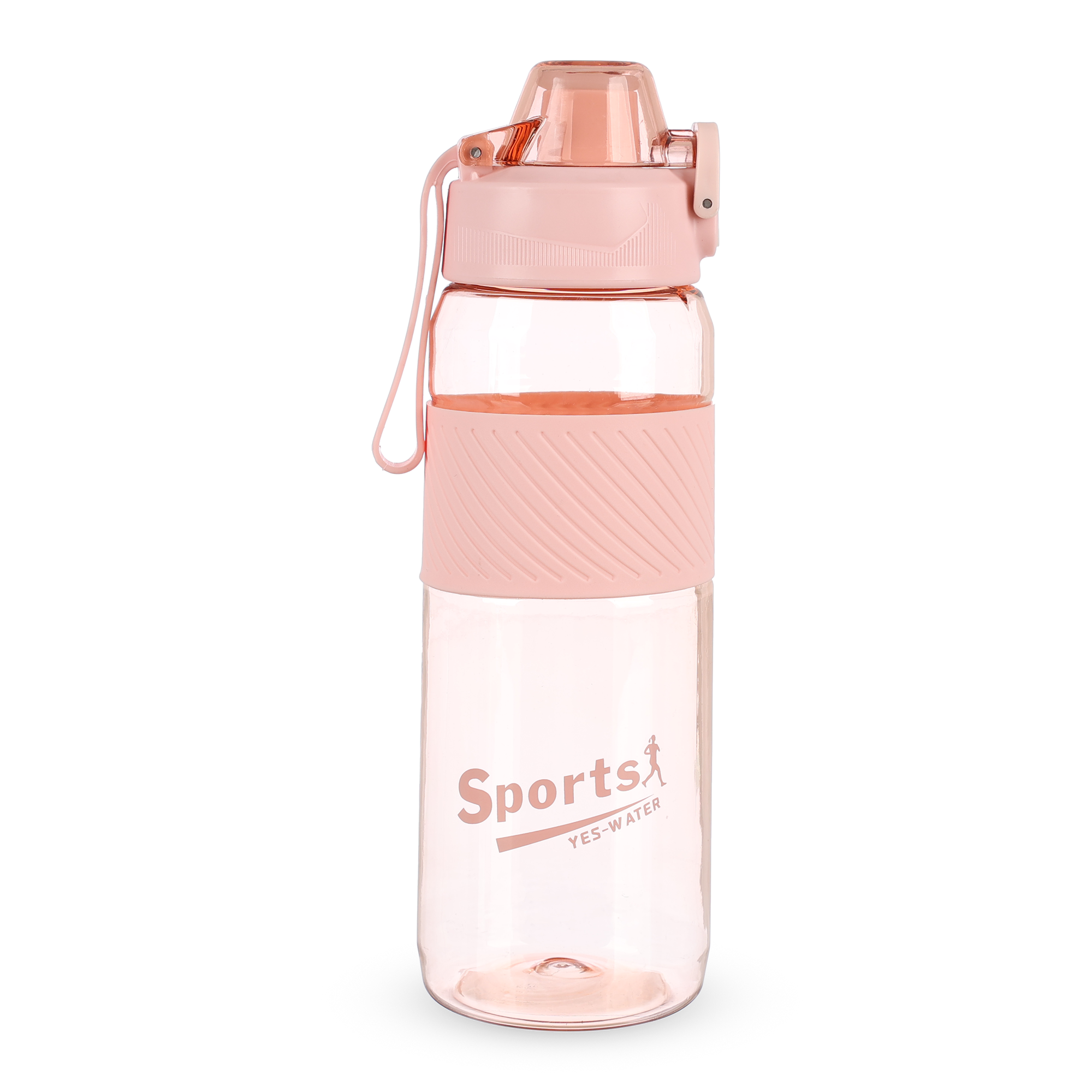 سبورتس قارورة مياه، 900مل، مع قفل علوى، بلاستيك - وردى