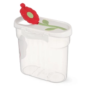 Titiz Daicy Grain Storage Jar with Lock, 1700ml, Made in Turkey, Plastic - Transparent with Red cover