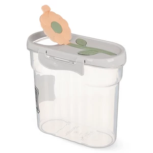 دايسى حافظه بقوليات وكورن فليكس بقفل محكم، سعة 1700مل، صناعه تركيه، بلاستيك - شفاف بغطاء بيج من تيتيز