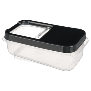 حافظة بقوليات، سعة 5 لتر بغطاء جرار، مستطيله، بلاستيك - شفافه بغطاء اسود من فولى لايف