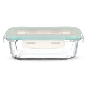 حافظة طعام، مربعه سعة 700مل مقاس 17.5×13×5.8 سم، زجاج حرارى بغطاء بلاستيك - شفاف
