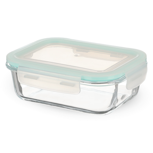 حافظة طعام، مربعه سعة 700مل مقاس 17.5×13×5.8 سم، زجاج حرارى بغطاء بلاستيك - شفاف