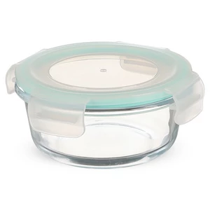 حافظة طعام، دائريه سعة 400 مل مقاس 13×6 سم، زجاج حرارى بغطاء بلاستيك - شفاف