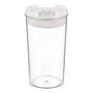 برطمان تخزين للطعام، محكم الغلق، سعة 1200مل بقفل علوى، بلاستيك عالى الجوده - شفاف