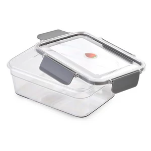 طقم علب ثلاجه بأغطيه محكمه الغلق، 3 قطع، اكريليك - شفاف