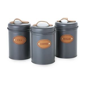 طقم حافظات، 3 قطع، معدن - لون رصاصى