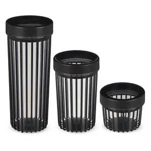 طقم برطمان تخزين، 3 قطع، سعة (500-1100-1700مل )، بلاستيك - رمادى من فولى لايف