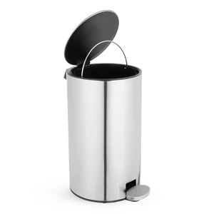 سلة نفايات ، سعه 8 لتر بغطاء ، ستانلس ستيل عالى الجوده - فضى 