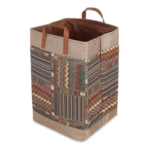 سله غسيل قابلة للطي، قماش منسوج، الوان متعدده