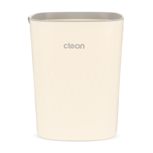 سلة مهملات بلاستيك باطار مثبت للأكياس، مربعة الشكل - اوف وايت رمادي