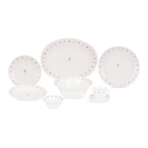 طقم عشاء ، 38 قطعه ل 6 افراد، يتميز بلونه الأبيض الناعم وتوزيع أنيق لزهور صغيرة، اركوبال حرارى - ابيض 
