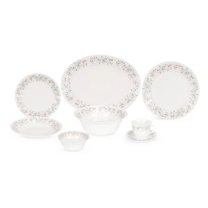 طقم عشاء ، 38 قطعه ل 6 افراد، بتصميم رائع من الزهور والأوراق بألوان الباستيل الناعمة، اركوبال حرارى - ابيض 