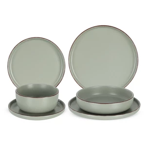 سوليد طقم عشاء، 24 قطعه ل 6 افراد، بورسلين عالى الجوده، صنع فى تايلاند - اخضر من كواليتير