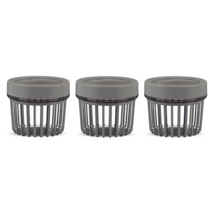 طقم برطمان تخزين بلاستيك 3 قطع فولي لايف، 500مل - رمادي