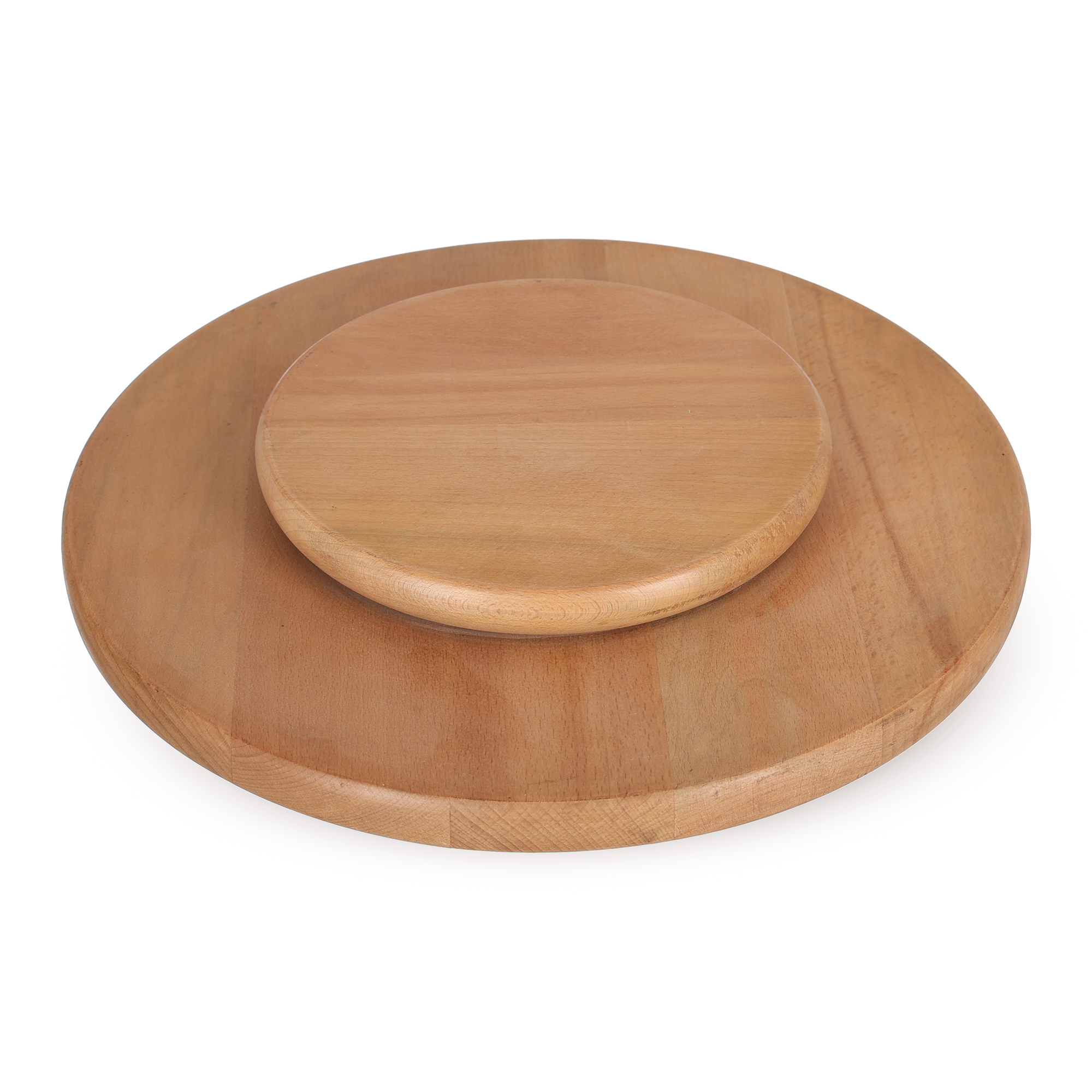 لوح تقديم ، دائرى مقاس 34.5أرتفاع 5 سم دوار، خشب زان طبيعى - خشبى فاتح 