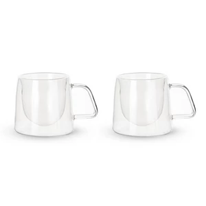 طقم اكواب، قطعتين سعه 260مل، زجاج حرارى مزدوج