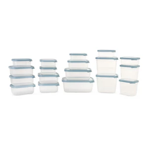 طقم علب حافظه للطعام، 18 قطعه، بلاستيك - ازرق من اكسا