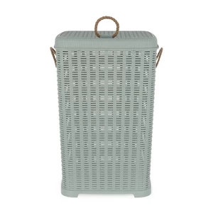 سلة غسيل بغطاء، 60 لتر، بلاستيك، اخضر نعناعى من اكسا 