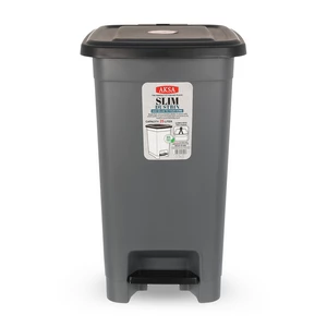 سلة نفايات بغطاء، 25 لتر، بلاستيك - رمادى غامق من اكسا