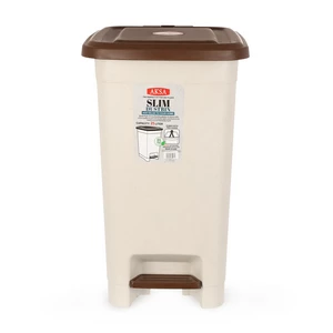 سلة نفايات بغطاء، 25 لتر، بلاستيك - بيج من اكسا