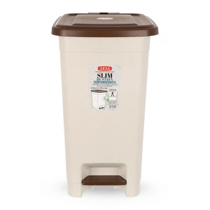 سلة نفايات بغطاء، 40 لتر، بلاستيك - بيج من اكسا